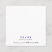 ラベンダーフォイルフェイクロゴイヤリングジュエリーディスプレイ スクエア名刺 (裏面)