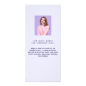 ラベンダーフォトおもしろいファクト誕生日メニューカード ラックカード (裏面)