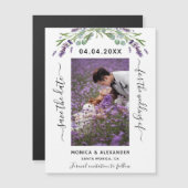 ラベンダーフォトウェディングデイトマグネットを保存 (正面/裏面)