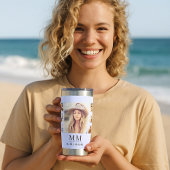 ラベンダーフォトコラージュモノグラム名 保温保冷タンブラー