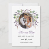 ラベンダーフォトセーブ・ザ・デート案内 案内状 (正面)