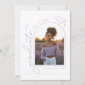 ラベンダーフォトハンドドロードグラードパーティの招待状 案内状 (裏面)