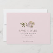 ラベンダーフォト庭園の結婚式日付の保存 セーブザデート (裏面)