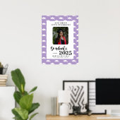 ラベンダーフォト水玉模様卒業パーティー ポスター (ホームオフィス)