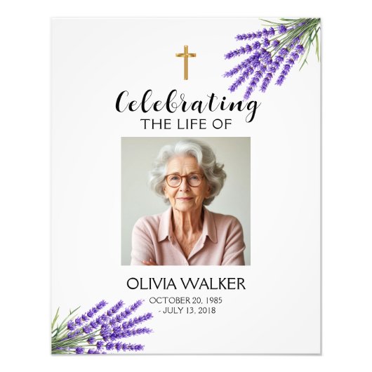 ラベンダーフォト葬儀ウェルカムサイン フォトプリント            (正面)