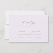 ラベンダーフォーマルディナーオプションRSVP 出欠カード (正面)