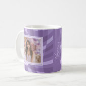 ラベンダーフォ市松模様にトキンセアニェラキープサケ コーヒーマグカップ (正面左)