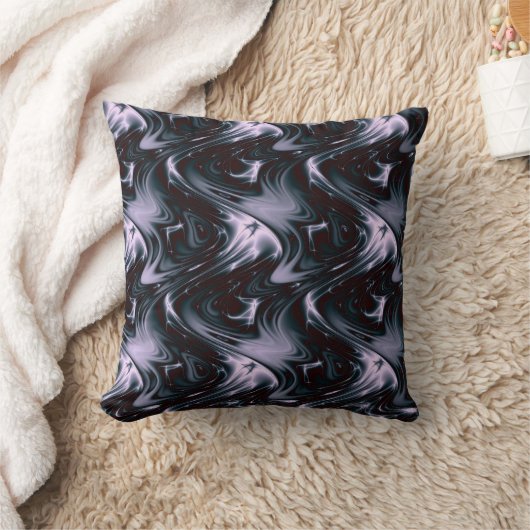 ラベンダーフラクタルの消音した美しい波 クッション (ブランケット)