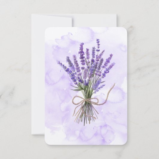 ラベンダーフラット日付カードを保存 セーブザデート (裏面)