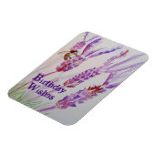 ラベンダーフラワーとビー水彩誕生日カード マグネット (左側)