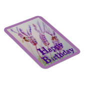 ラベンダーフラワーとビー水彩誕生日カード マグネット (右側)