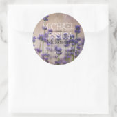 ラベンダーフラワーアパーソナライズされたドレス ラウンドシール (バッグ)