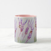 ラベンダーフラワーアンドビーウォーターカラー誕生日 マグカップ (中央)