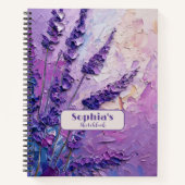 ラベンダーフラワーオイル塗装 ノートブック (正面)