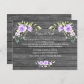 ラベンダーフラワーオールドバーンウェディングレセプション エンクロージャーカード (正面/裏面)