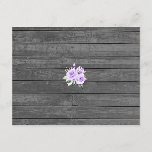 ラベンダーフラワーオールドバーンウェディングレセプション エンクロージャーカード (裏面)