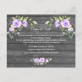 ラベンダーフラワーオールドバーンウェディングレセプション エンクロージャーカード (正面)