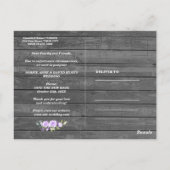 ラベンダーフラワーオールドバ結婚ーンの延期 ポストカード (裏面)