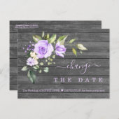 ラベンダーフラワーオールドバ結婚ーンの延期 ポストカード (正面/裏面)