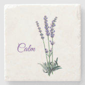 ラベンダーフラワーカームートンアクセントストーンコースター ストーンコースター (正面)