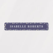 ラベンダーフラワーキッズ名防水ラベル ラベル (デザイン1)