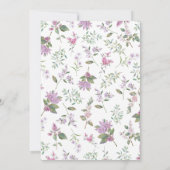 ラベンダーフラワースミレ結婚ート 招待状 (裏面)