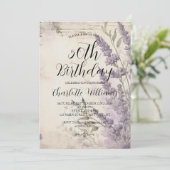 ラベンダーフラワーズウィメンズ50誕生日 招待状 (スタンド正面)