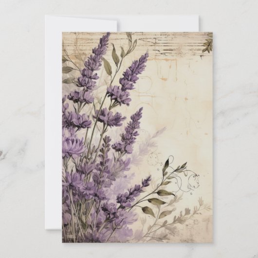 ラベンダーフラワーズウィメンズ70誕生日 招待状 (裏面)