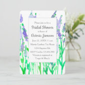 ラベンダーフラワーズウォーターカラーブライダルシャワー 招待状 (スタンド正面)