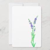 ラベンダーフラワーズウォーターカラーブライダルシャワー 招待状 (裏面)