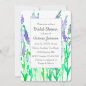 ラベンダーフラワーズウォーターカラーブライダルシャワー 招待状 (正面)