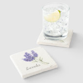 ラベンダーフラワーズウォーター色 ストーンコースター (横)