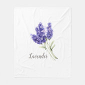 ラベンダーフラワーズウォーター色 フリースブランケット (正面)