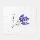 ラベンダーフラワーズウォーター色 フリースブランケット (正面(横))