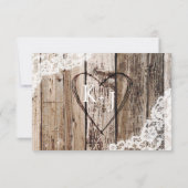 ラベンダーフラワーズウッドレース素朴RSVPカード 出欠カード (裏面)