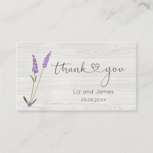 ラベンダーフラワーズオンウッドサンキューホテル座席表 プレイスカード (正面)