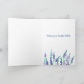 ラベンダーフラワーズパーソナライズされたハッピーバースデー カード (内部)