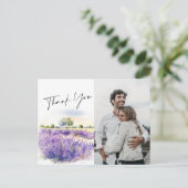 ラベンダーフラワーズフィールドありがとう写真 ポストカード (スタンド正面)