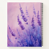 ラベンダーフラワーズフィールドイラストレーション ノートブック (裏面)