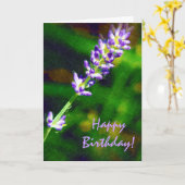 ラベンダーフラワーズフローラハッピーバースデー カード (黄色い花)