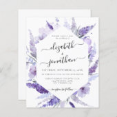 ラベンダーフラワーズフローラ予算結婚式招待状 (正面/裏面)