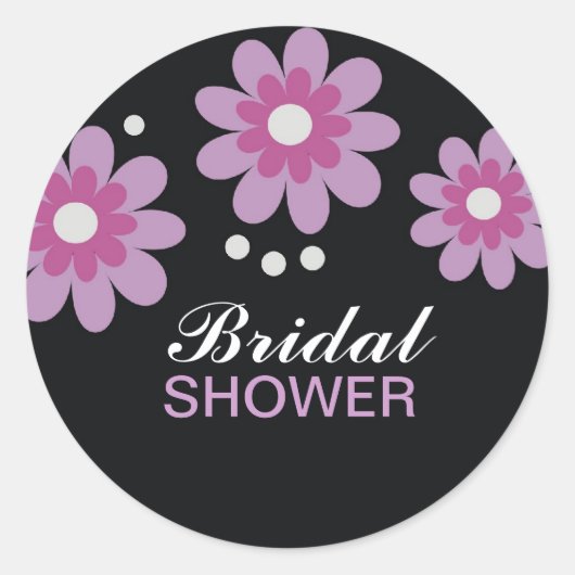 ラベンダーフラワーズブライダルシャワーシーリング好み ラウンドシール (正面)