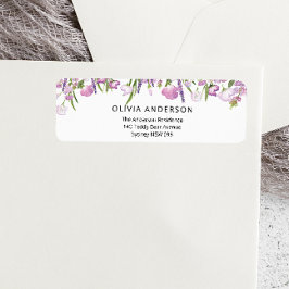 ラベンダーフラワーズ差出人住所ラベル ラベル