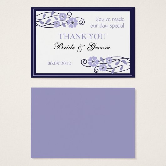 ラベンダーフラワーズ結婚式の引き出物ギフトラベル (正面&裏面)
