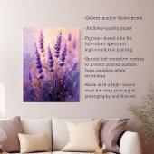 ラベンダーフラワーズ絵を描油ポートレート キャンバスプリント