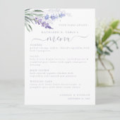 ラベンダーフラワーテーブル結婚番号のメニュー メニュー (スタンド正面)