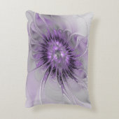 ラベンダーフラワードリームモダン抽象芸術フラクタル アクセントクッション (裏面(縦))