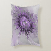 ラベンダーフラワードリームモダン抽象芸術フラクタル アクセントクッション (正面(垂直))