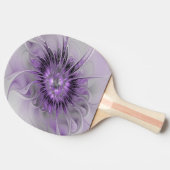 ラベンダーフラワードリームモダン抽象芸術フラクタル 卓球ラケット (横)