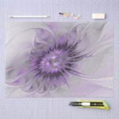 ラベンダーフラワードリームモダン抽象芸術フラクタル 薄葉紙 (クラフト)